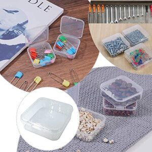 LSTCPGLAI 12 Pcs Beads Storage Container Clear Plastic Box Case with Flip-Up Lid Pills Storage Box for Collecting Small Items, Jewelry (2.2 x 2.2 x 0.83 Inch),Plastic Mini Storage Containers Box.