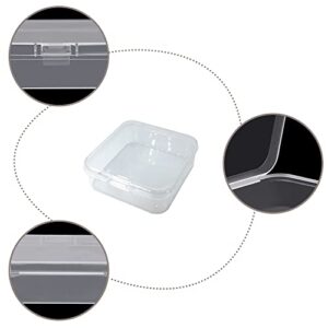 LSTCPGLAI 12 Pcs Beads Storage Container Clear Plastic Box Case with Flip-Up Lid Pills Storage Box for Collecting Small Items, Jewelry (2.2 x 2.2 x 0.83 Inch),Plastic Mini Storage Containers Box.
