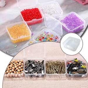 LSTCPGLAI 12 Pcs Beads Storage Container Clear Plastic Box Case with Flip-Up Lid Pills Storage Box for Collecting Small Items, Jewelry (2.2 x 2.2 x 0.83 Inch),Plastic Mini Storage Containers Box.