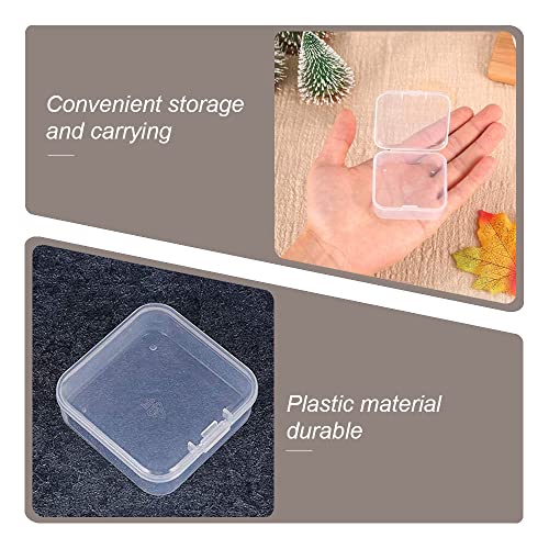 LSTCPGLAI 12 Pcs Beads Storage Container Clear Plastic Box Case with Flip-Up Lid Pills Storage Box for Collecting Small Items, Jewelry (2.2 x 2.2 x 0.83 Inch),Plastic Mini Storage Containers Box.