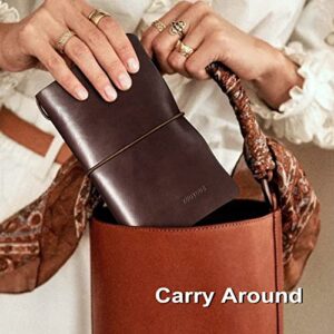ZUOYOUZ Womens Wallet Leather Card Holder Wallet, Large Capacity Ladies Wallet, Soft Clutch Purse Wallet for Women Dark Brown