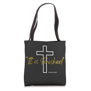 it is finished christian gift- steel gray fashion tote bag