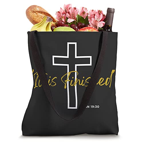 It is Finished Christian Gift- Steel Gray Fashion Tote Bag