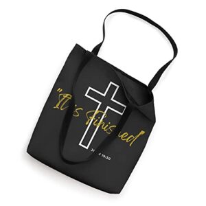 It is Finished Christian Gift- Steel Gray Fashion Tote Bag
