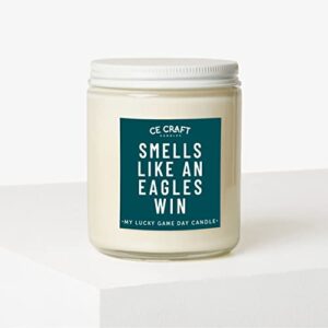 CE Craft - Smells Like an Eagles Win Candle - Football Themed Candle, Gift for Dad, Gift for Son, Eagles Gift, Football Themed Candle, Gift for Him (Bourbon Vanilla)