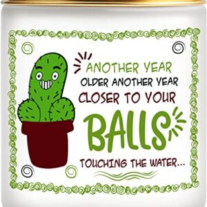 Candle Gifts for Dad Grandpa, Birthday Gifts for Husband, Gag Gifts for Father's Day Christmas Thanksgiving, Funny Gifts for Men Another Year Older Another Year Closer to Your Balls Touching The Water