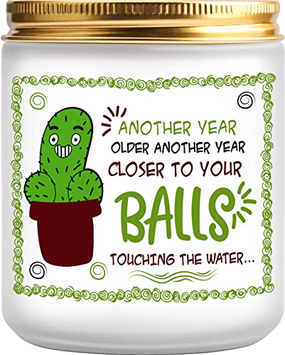 Candle Gifts for Dad Grandpa, Birthday Gifts for Husband, Gag Gifts for Father's Day Christmas Thanksgiving, Funny Gifts for Men Another Year Older Another Year Closer to Your Balls Touching The Water