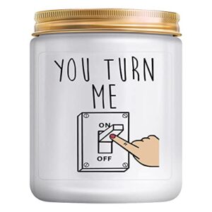 funny gifts for him her – romantic anniversary birthday gifts for boyfriend girlfriend couples husband wife cute lavender candle christmas valentines day present for women men