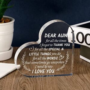 Aunt Gifts from Niece,Nephew - Gifts for Aunt Acrylic Keepsake Paperweight Gift for Auntie from Niece - Aunt Birthday Gifts