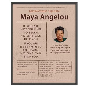 Motivational Poster Wall Art - Office Wall Art & Decor - Positive Quotes Wall Decor - Encouragement Gifts - Positive Sayings for Wall Decor - Inspirational Wall Art Maya Angelou Quote, 8x10" Unframed