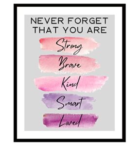 roxbury row positive affirmations wall decor – positive quotes wall decor, pink inspirational wall art gifts for women, teen girl room decor for office, bedroom, bathroom, dorm (8×10 unframed)