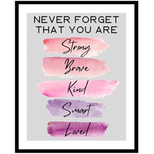 Roxbury Row Positive Affirmations Wall Decor - Positive Quotes Wall Decor, Pink Inspirational Wall Art Gifts for Women, Teen Girl Room Decor for Office, Bedroom, Bathroom, Dorm (8x10 Unframed)