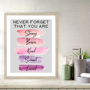 Roxbury Row Positive Affirmations Wall Decor - Positive Quotes Wall Decor, Pink Inspirational Wall Art Gifts for Women, Teen Girl Room Decor for Office, Bedroom, Bathroom, Dorm (8x10 Unframed)