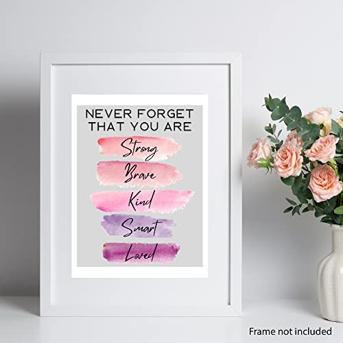 Roxbury Row Positive Affirmations Wall Decor - Positive Quotes Wall Decor, Pink Inspirational Wall Art Gifts for Women, Teen Girl Room Decor for Office, Bedroom, Bathroom, Dorm (8x10 Unframed)