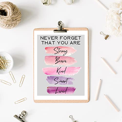 Roxbury Row Positive Affirmations Wall Decor - Positive Quotes Wall Decor, Pink Inspirational Wall Art Gifts for Women, Teen Girl Room Decor for Office, Bedroom, Bathroom, Dorm (8x10 Unframed)