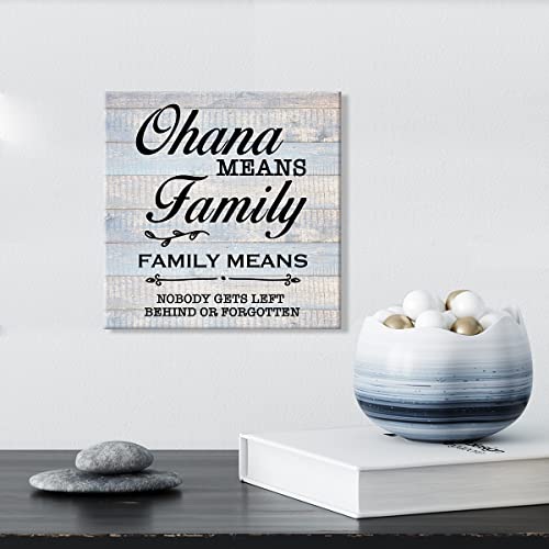 Family Sign Wall Art Prints Canvas Painting Rustic Ohana Means Family Family Means Nobody Gets Left Behind or Forgotten Print Country Home Decor 8" x 8"