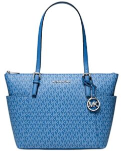 michael michael kors jet set item east/west top zip tote (heritage blue)