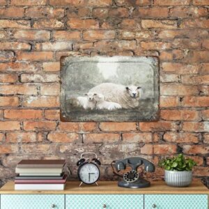 NAMEY Retro Metal Tin Sign Vintage Signs Sheep Antique Art Paintings Vintage Wall Decor Tin Sign Funny Decorations for Home Cafes Office Store Pubs Club Metal Poster 8x12 Inch