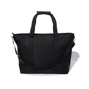yogorun large tote handbag business handbag boutique tote bag nylon unisex (black)
