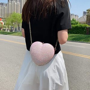 Elegant Sequins Love Heart-shaped Evening Clutch Bag Diamonds Ladies Handbags