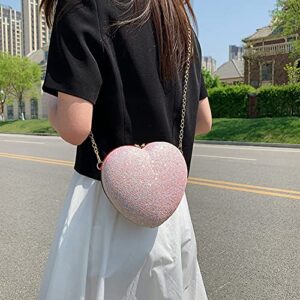 Elegant Sequins Love Heart-shaped Evening Clutch Bag Diamonds Ladies Handbags