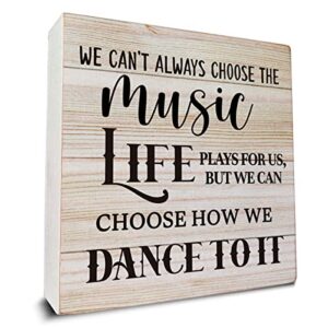 we can’t always choose the music life wooden box sign desk décor inspirational quote wood box sign for home classroom shelf table decoration 5 x 5 inch