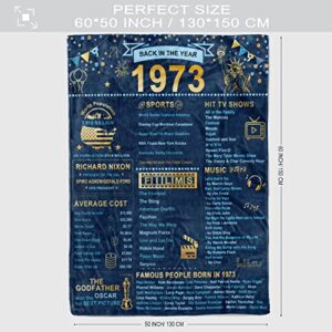 Shanfeirui 50th Birthday Gifts for Women, 50th Birthday Gifts for Men, 50th Birthday, 50th Wedding, 50th Wedding Ideas, Back in 1973 Gifts Blanket 50 × 60 inches