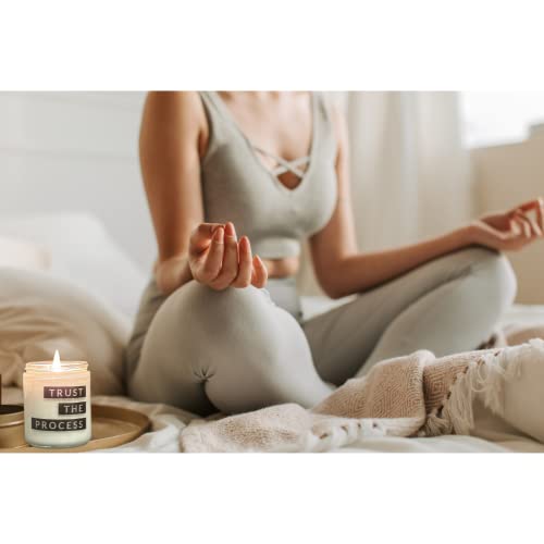 Sankofa Essentials - Intentional Soy Wax Candle - Trust The Process Candle - Highly Scented - 35 Hour Burn Time - Single Cotton Wick - Manifestation & Affirmation Candle - 8 Ounce (Smooth Jazz)