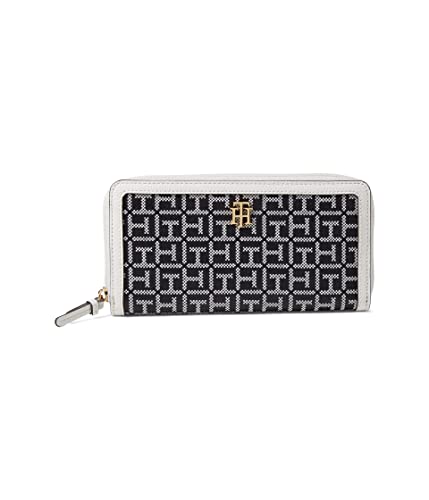 Tommy Hilfiger Liv II Zip Around Wallet Square Monogram Jacquard Black/White One Size