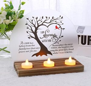 lesen sympathy gifts for loss of mom father mother loved one, in memory of loved one gifts,memorial thoughtful remembrance gift,acrylic sign with led candle