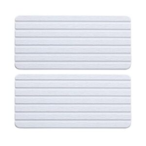niuyichee 2 pcs water absorbent diatomite coasters rectangle, grooved design, water absorbing stone used for hand soaps & plants & toiletries in the modern home (white)