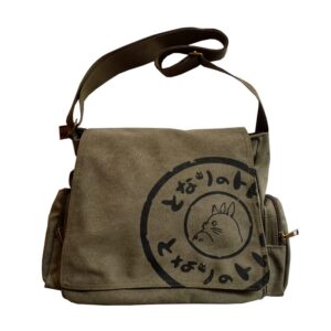 GESALOP Vintage Canvas Crossbody Bag Aesthetic Tote Cute Crossbody Purse Trash Purse Messenger Bag (Army Green)