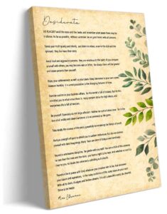 desiderata poem framed wall art motivational poster max ehrmann book quotes wall art retro canvas inspirational picture decorations framed (12×18 inch)