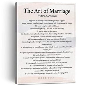 motivational the art of marriage quote canvas painting framed wall art decor for home living room, inspirational marriage poem canvas poster print decorative wedding gift