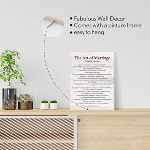 Motivational the Art of Marriage Quote Canvas Painting Framed Wall Art Decor for Home Living Room, Inspirational Marriage Poem Canvas Poster Print Decorative Wedding Gift