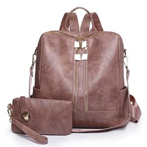 backpack purse for women fashion leather handbags convertible shoulder bag travel bags multipurpose wallet 2 piece set