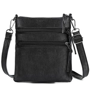 genuine leather small crossbody bags for women black