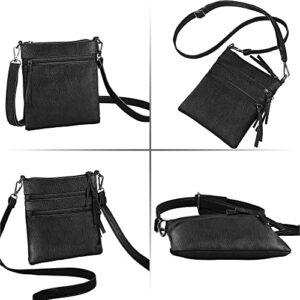 Genuine Leather Small Crossbody Bags for Women Black