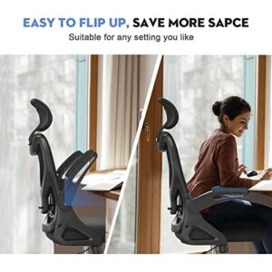 Office Chair - Ergonomic Desk Chair with Adjustable 2D Headrest & Lumbar & Armrest, Upgraded Comfy Cushion, Tilting & Height Adjustment Computer Chair High Back Home Office Desk Chairs