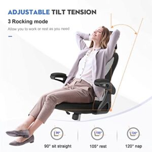 Office Chair - Ergonomic Desk Chair with Adjustable 2D Headrest & Lumbar & Armrest, Upgraded Comfy Cushion, Tilting & Height Adjustment Computer Chair High Back Home Office Desk Chairs