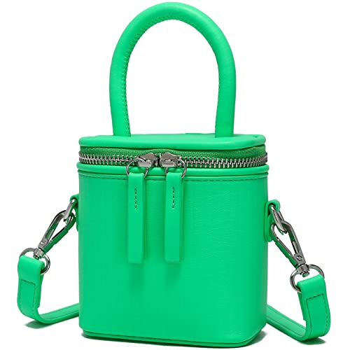 HIYOLALA Cute Mini Purses for Women, Trendy Mini Crossbody Bag with Removable Strap (Green)