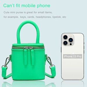 HIYOLALA Cute Mini Purses for Women, Trendy Mini Crossbody Bag with Removable Strap (Green)