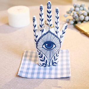 LZBALUYO Hamsa Ring Holder for Room Decor, Hamsa Hand Jewelry Display Holder Ring Stand Ring Organizer, Evil Eye Preppy Room Decor Aesthetic, Hamsa Gifts for Women Bathroom Bedroom Boho Home Decor