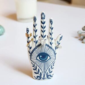 LZBALUYO Hamsa Ring Holder for Room Decor, Hamsa Hand Jewelry Display Holder Ring Stand Ring Organizer, Evil Eye Preppy Room Decor Aesthetic, Hamsa Gifts for Women Bathroom Bedroom Boho Home Decor