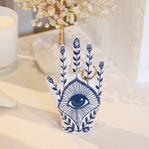 LZBALUYO Hamsa Ring Holder for Room Decor, Hamsa Hand Jewelry Display Holder Ring Stand Ring Organizer, Evil Eye Preppy Room Decor Aesthetic, Hamsa Gifts for Women Bathroom Bedroom Boho Home Decor