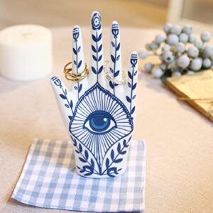 LZBALUYO Hamsa Ring Holder for Room Decor, Hamsa Hand Jewelry Display Holder Ring Stand Ring Organizer, Evil Eye Preppy Room Decor Aesthetic, Hamsa Gifts for Women Bathroom Bedroom Boho Home Decor