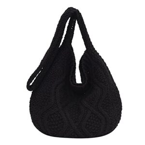 knitted shoulder handbags hand crocheted bags large woven hobo bag tote bag aesthetic canvas tote cute tote bags black