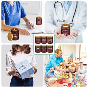 6 Pcs Nurse Appreciation Gifts Best Nurse Ever Gifts Nurses Week Gifts School Nurse Graduation Gifts Nurse Practitioner Gifts 7oz Scented Jar Candles Natural Mineral Wax Scented Candles (Nurse Style)