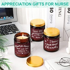 6 Pcs Nurse Appreciation Gifts Best Nurse Ever Gifts Nurses Week Gifts School Nurse Graduation Gifts Nurse Practitioner Gifts 7oz Scented Jar Candles Natural Mineral Wax Scented Candles (Nurse Style)