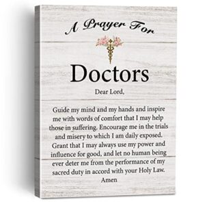 motivational a prayer for doctors quote canvas painting framed wall art decor for home office, rustic doctors sayings canvas poster print decorative christian gift